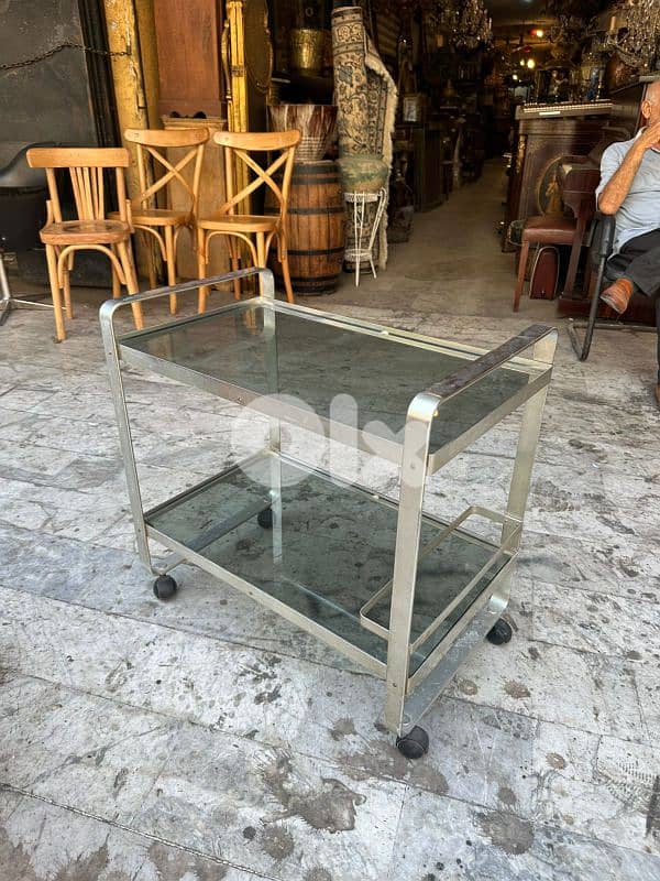 vintage 1970's trolley bar chromeترولي سبعينات كروم رائع 0