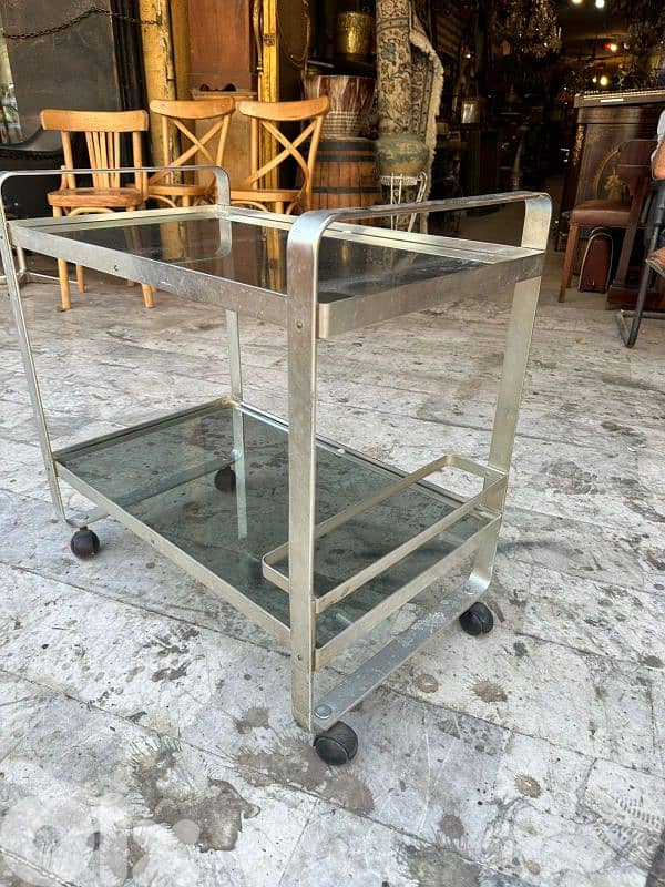 vintage 1970's trolley bar chromeترولي سبعينات كروم رائع 1