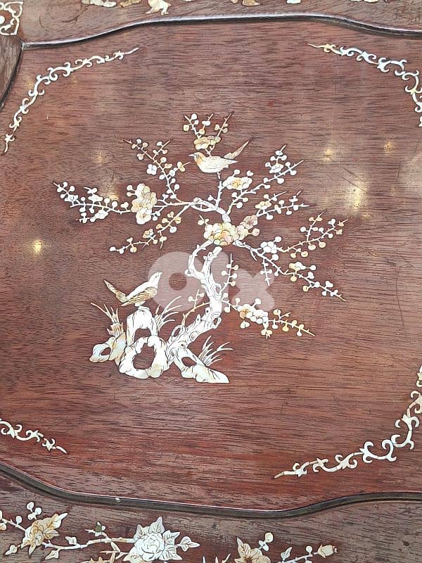 original Chinese rose wood mother of pearl inlaid tables 2