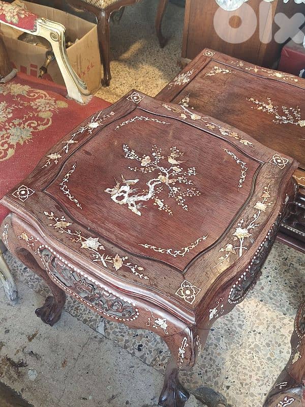 original Chinese rose wood mother of pearl inlaid tables 3