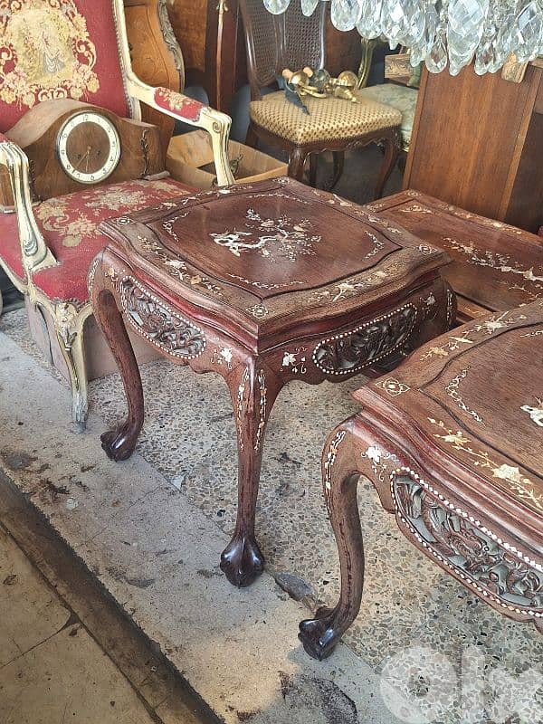 original Chinese rose wood mother of pearl inlaid tables 5