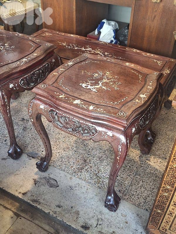 original Chinese rose wood mother of pearl inlaid tables 6