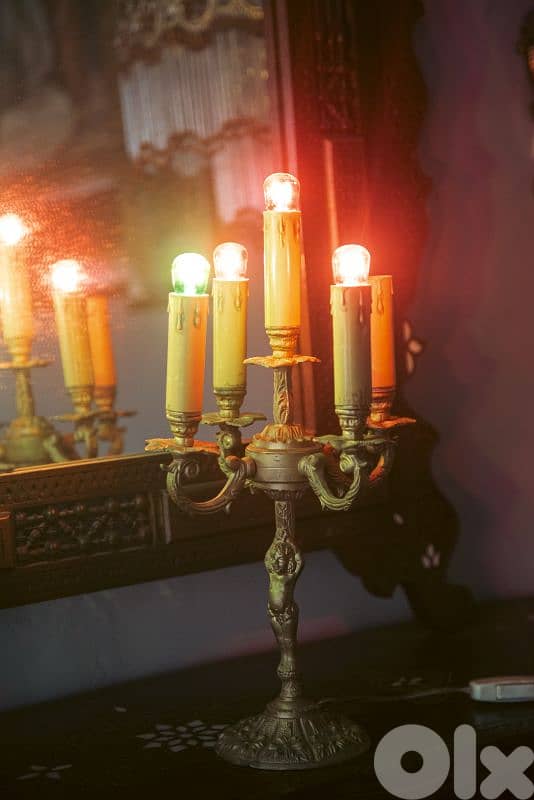 2 antique brass lamps 2