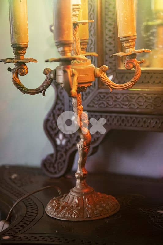 2 antique brass lamps 5