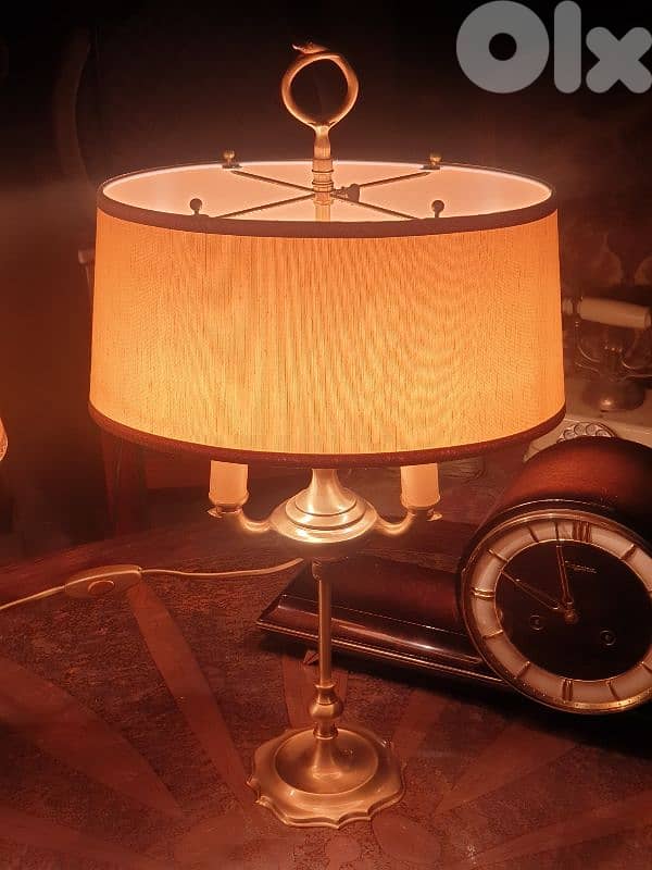 2 antique french brass lamps 2