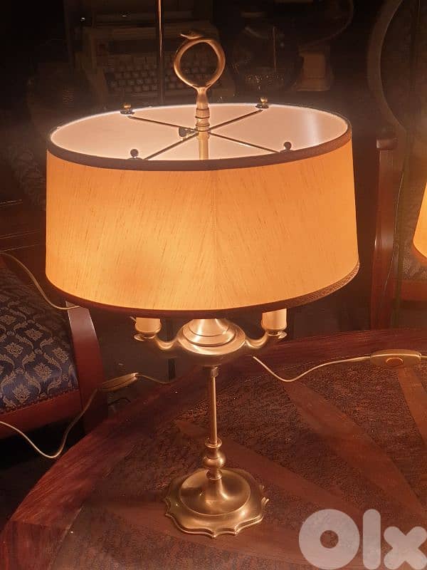 2 antique french brass lamps 3