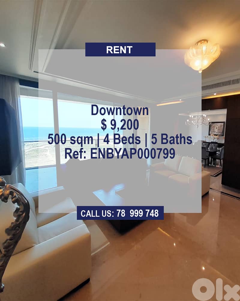 Apartment for Rent in Downtown | Luxurious Neighborhood | Sea View 0