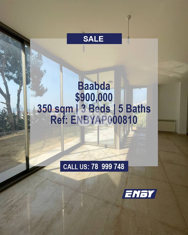 Apartment for Sale in Baabda | Luxurious | Like a Villa 0