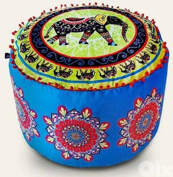 Pouf, Runners, Cushions ,Tablecloth, wall hanging handmade 0