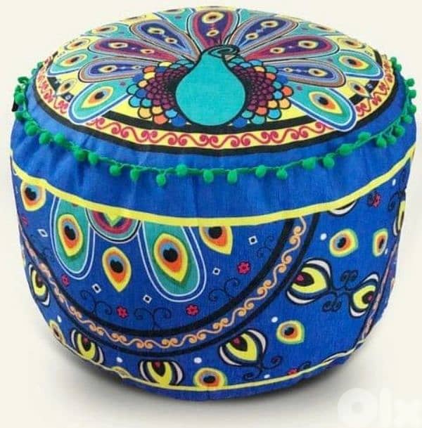 Pouf, Runners, Cushions ,Tablecloth, wall hanging handmade 4