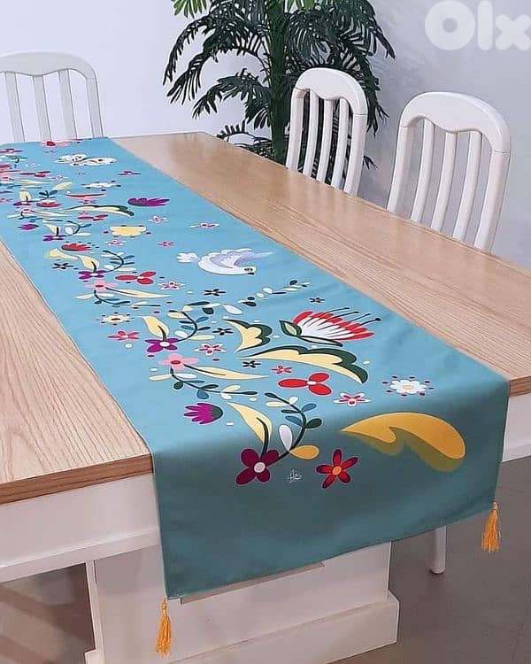 Pouf, Runners, Cushions ,Tablecloth, wall hanging handmade 12