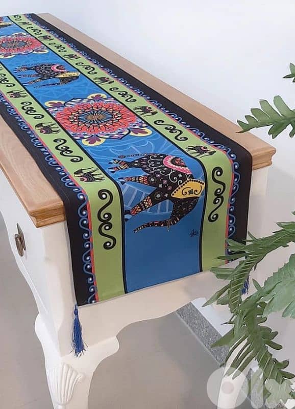 Pouf, Runners, Cushions ,Tablecloth, wall hanging handmade 13