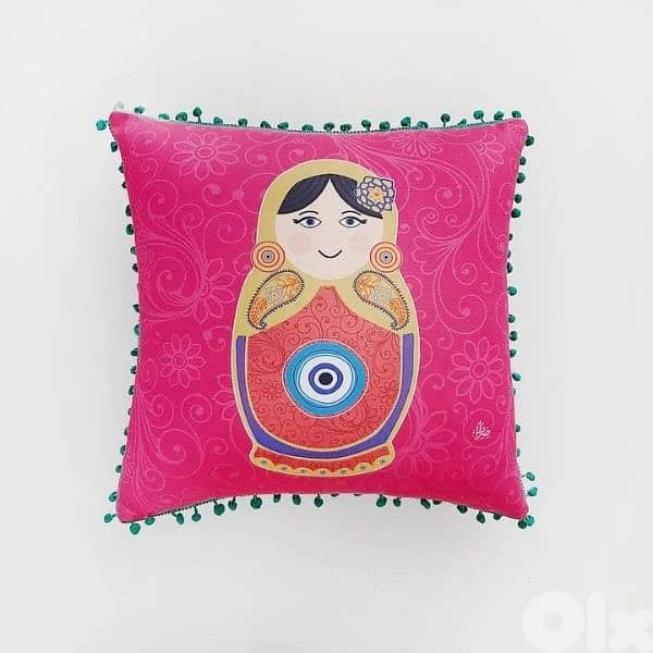 Pouf, Runners, Cushions ,Tablecloth, wall hanging handmade 17