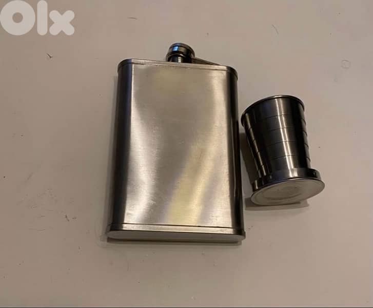 stainless steel flask & shot 5