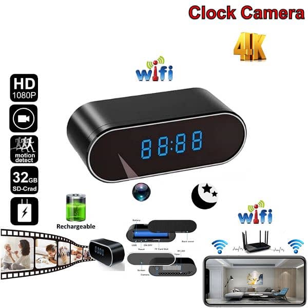 hd wifi clock camera 0