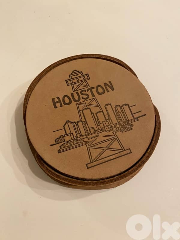Houston leather coasters 0