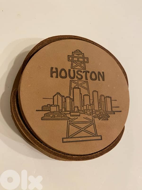 Houston leather coasters 1