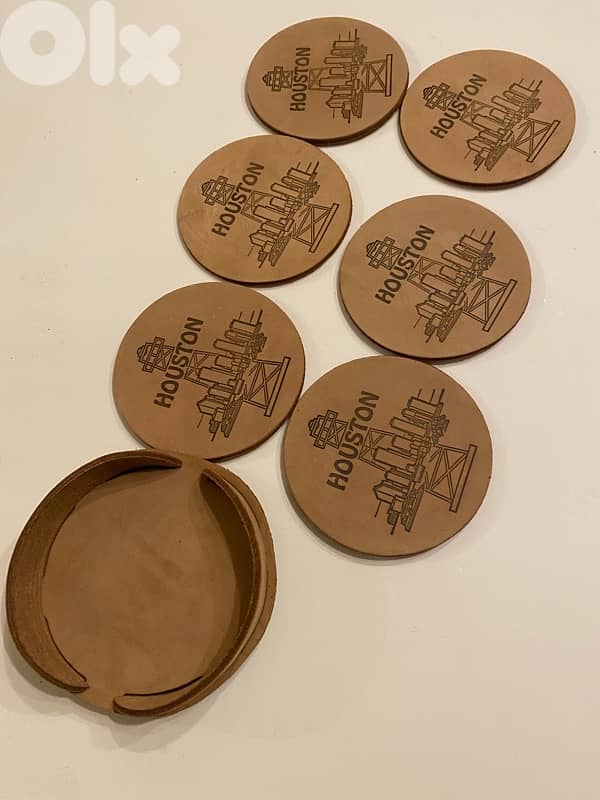 Houston leather coasters 3