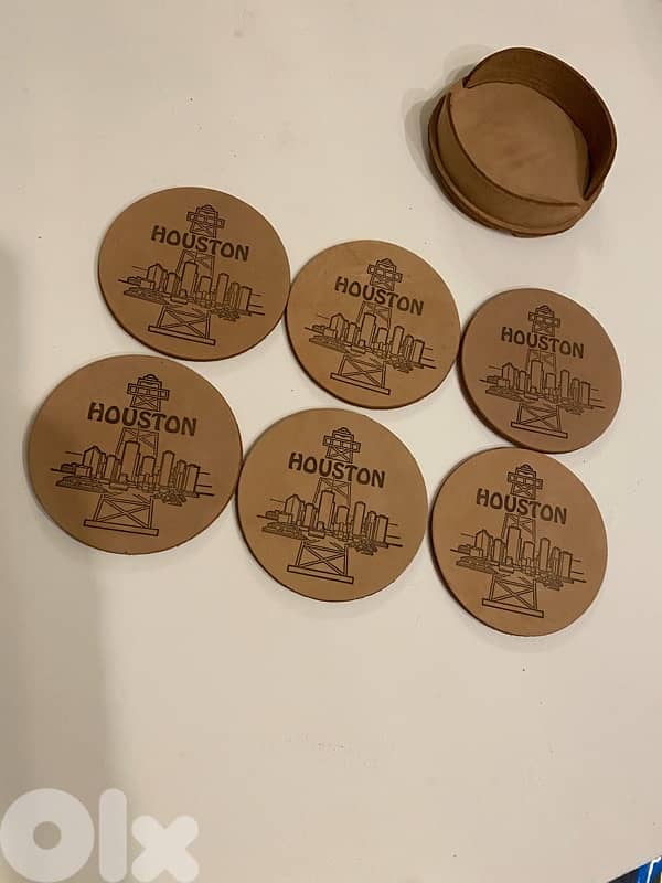 Houston leather coasters 4