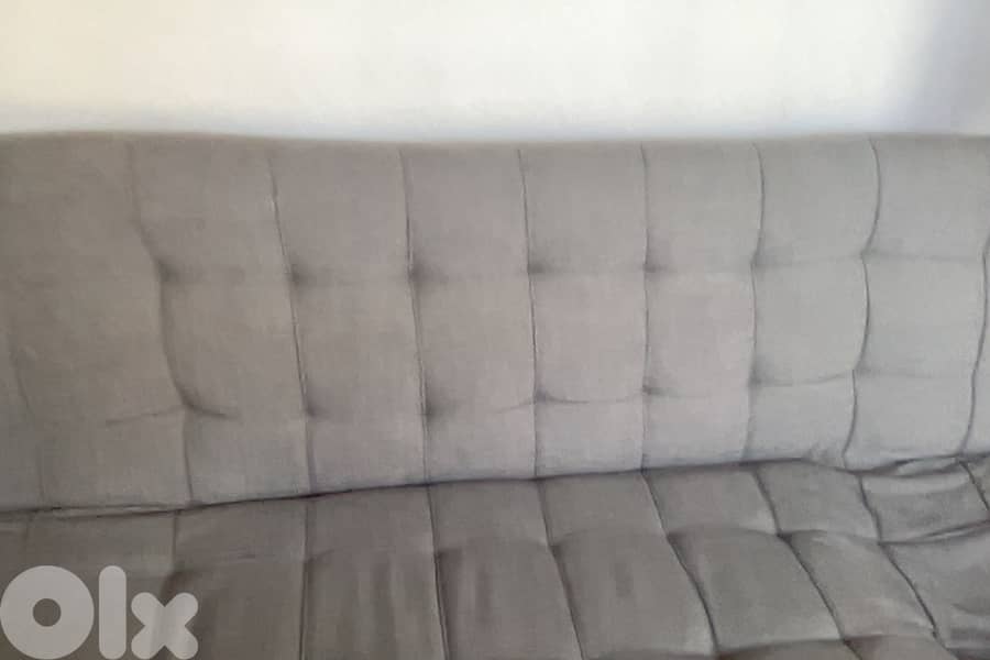 2 Grey Sofa Beds, Retractable Mechanism, Grey Fabric, for sale 0