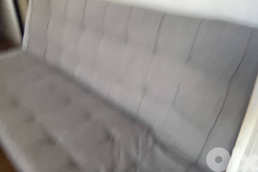 2 Grey Sofa Beds, Retractable Mechanism, Grey Fabric, for sale 3