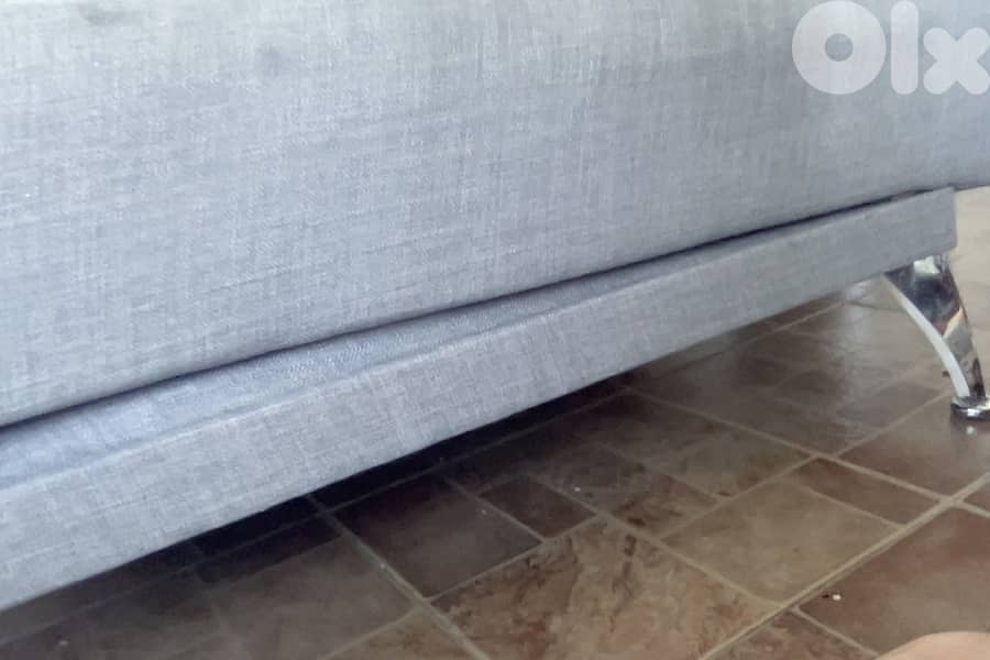 2 Grey Sofa Beds, Retractable Mechanism, Grey Fabric, for sale 10