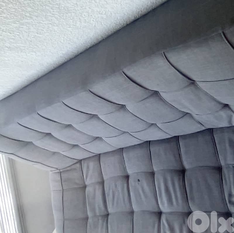 2 Grey Sofa Beds, Retractable Mechanism, Grey Fabric, for sale 14