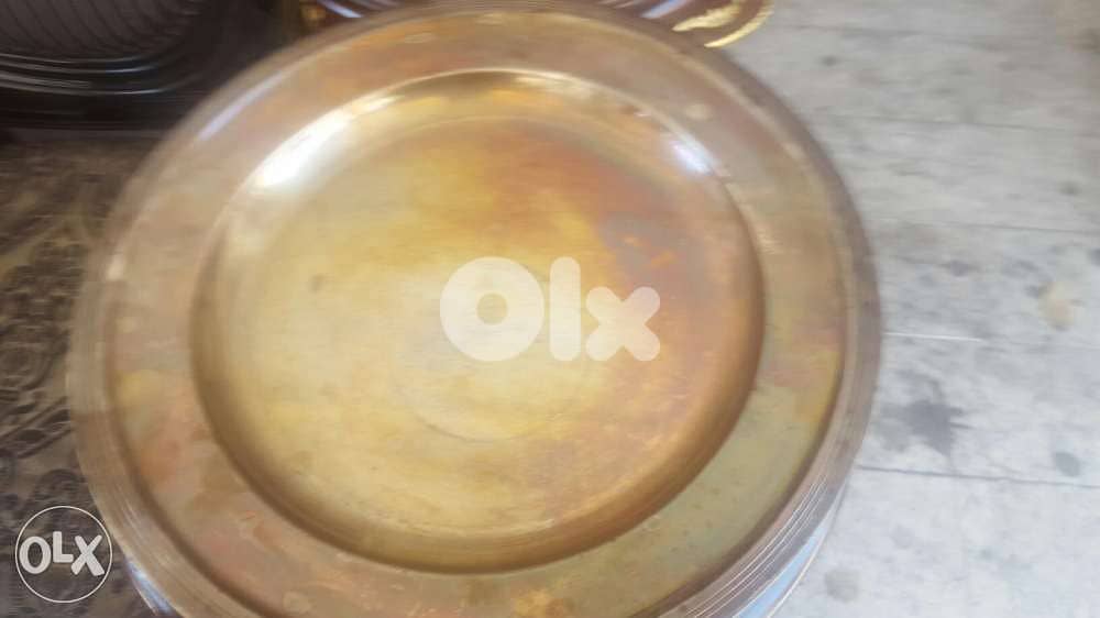 صنية نحاس مفضضة 0