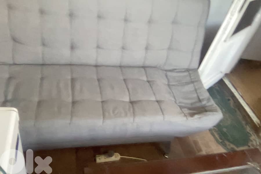 2 Grey Sofa Beds. Retractable Mechanisim. Grey Fabric. 1