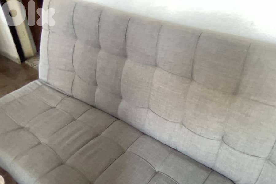 2 Grey Sofa Beds. Retractable Mechanisim. Grey Fabric. 2