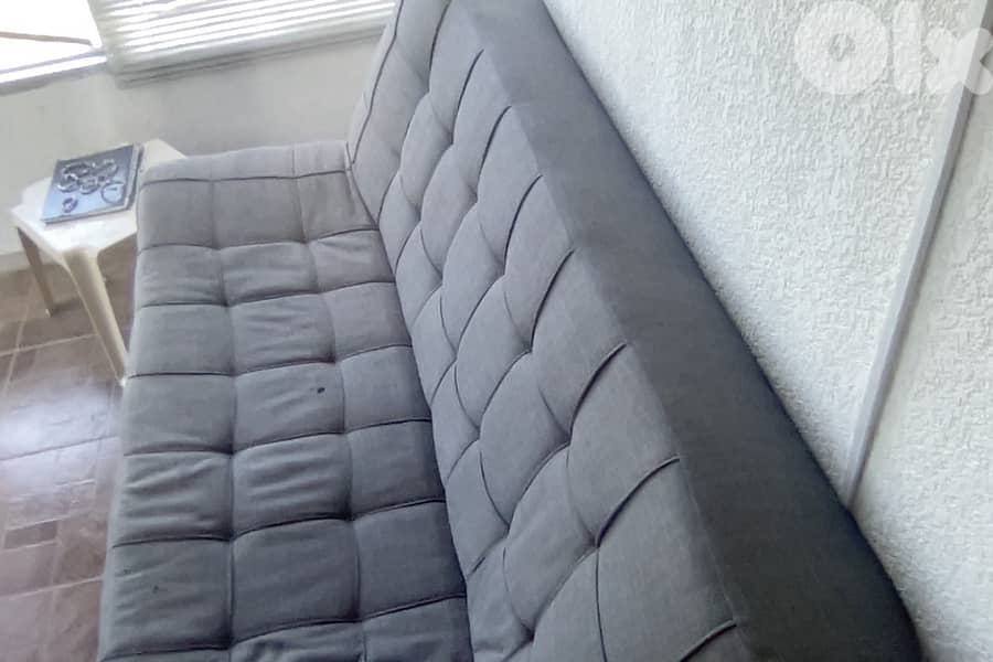 2 Grey Sofa Beds. Retractable Mechanisim. Grey Fabric. 8