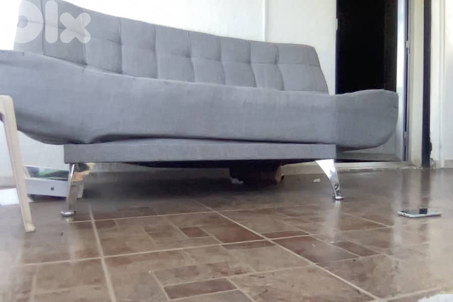 2 Grey Sofa Beds. Retractable Mechanisim. Grey Fabric. 13