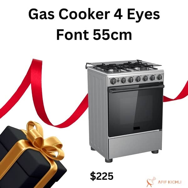 Gas Cooker 4 Eyes فرن غاز كفالة شركة 1