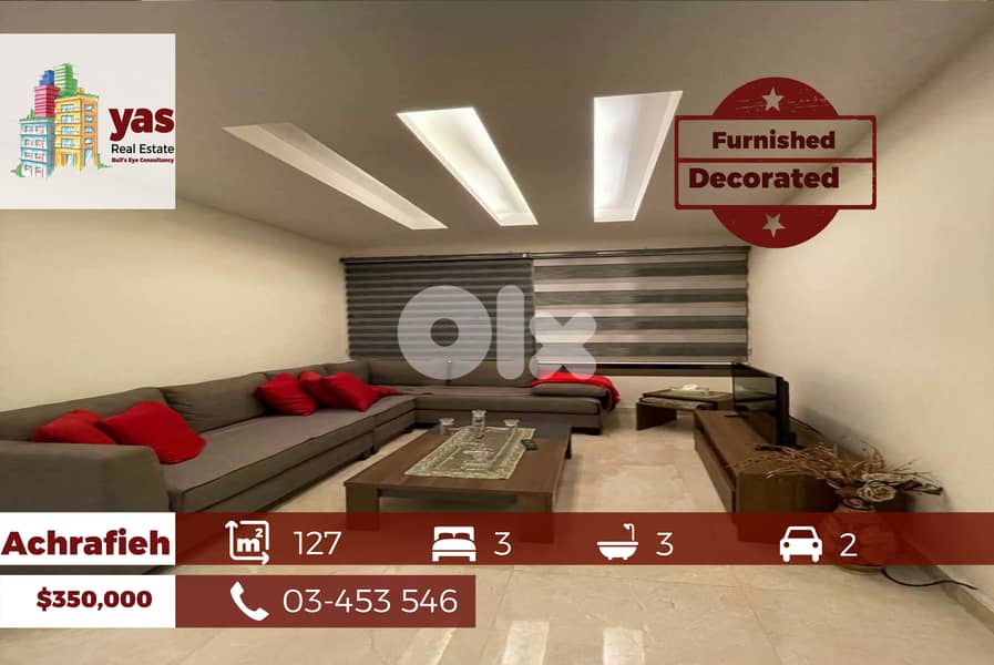 Achrafieh 127m2 | Furnished | Decorated | Prime Location | PA 0