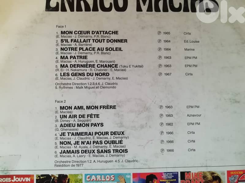 Enrico Macias – Enrico Macias vinyl album 1