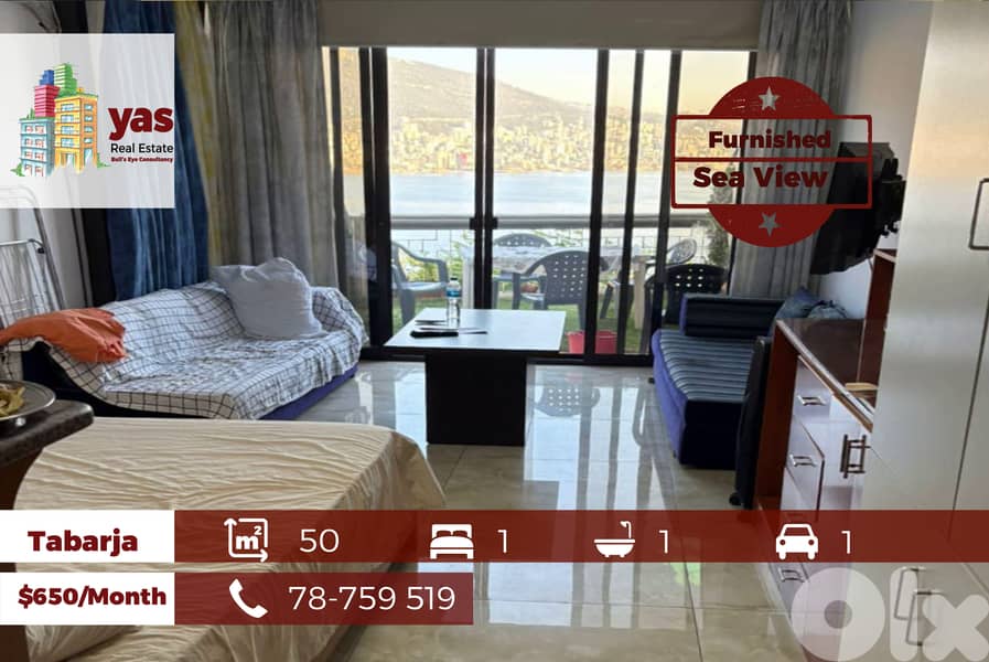 Tabarja 50m2 | Sea View | Furnished Chalet | Rent | YV 0