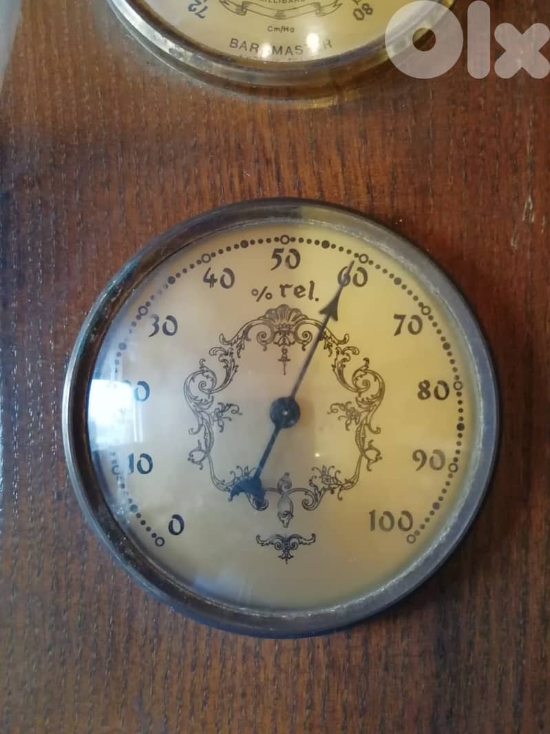 Vintage hygro + baro + thermometer made in france 25cm 1