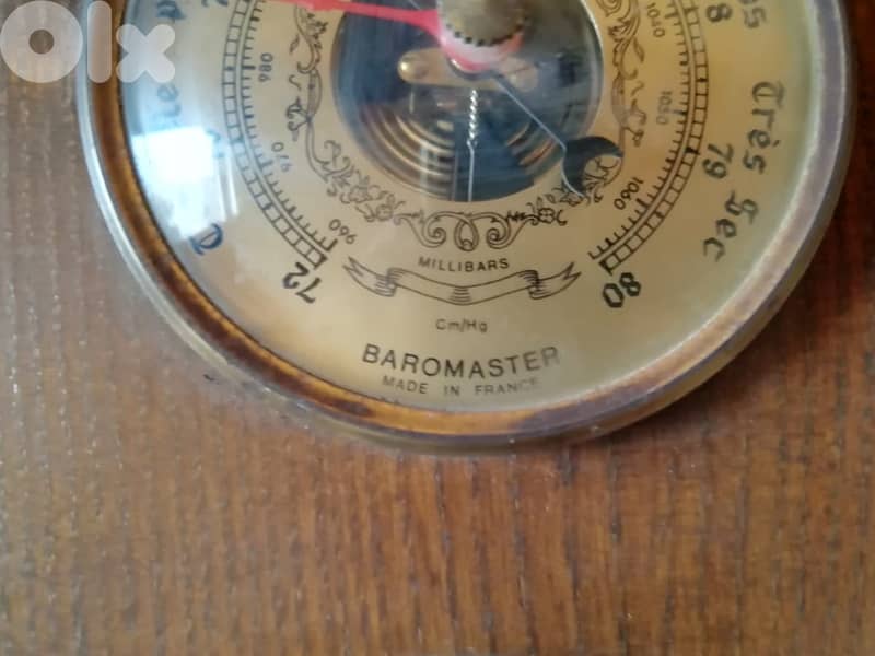 Vintage hygro + baro + thermometer made in france 25cm 4
