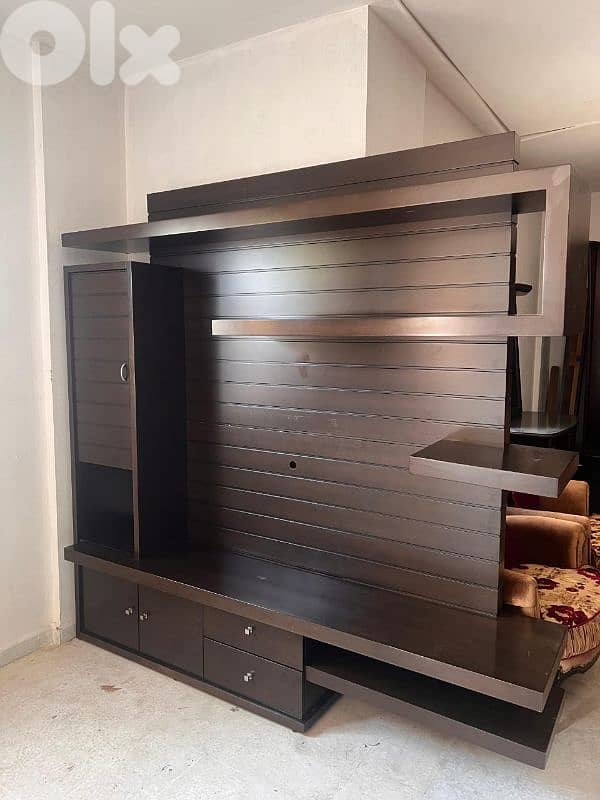 طاولة Tv شغل توصاية ملبسة قشرة زان 220 سم 1