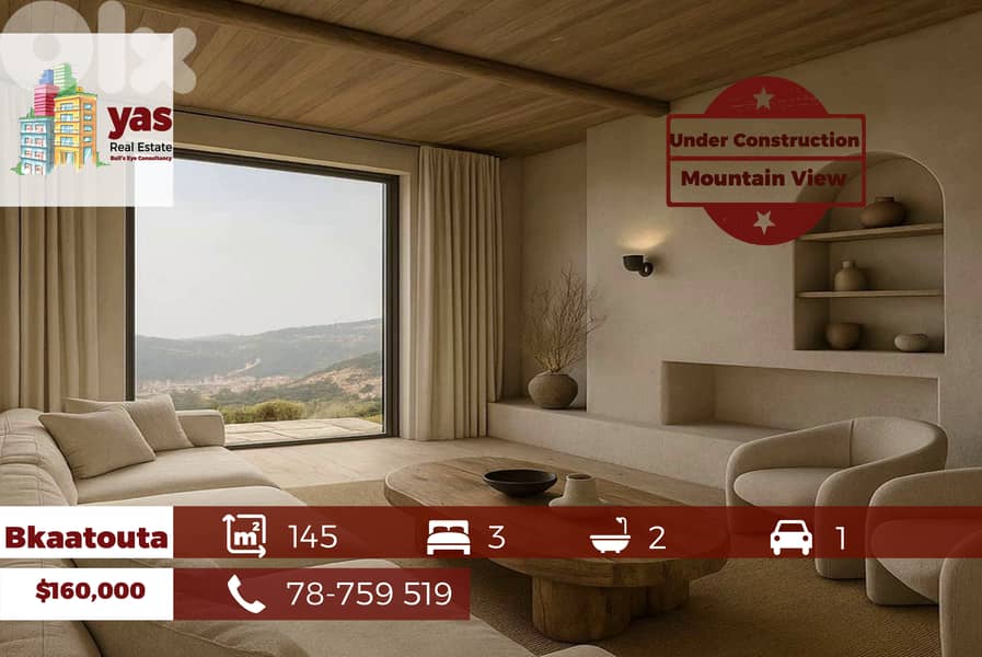 Bkaatouta 145m2 | Under Construction Chalet | Mountain View | DA 0