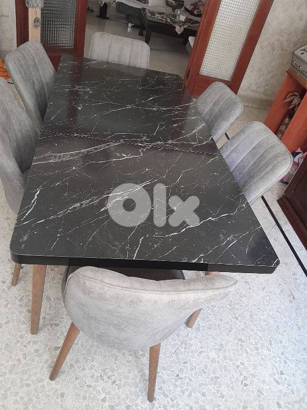 طاولة سفرة وستة كراسي تركي 4