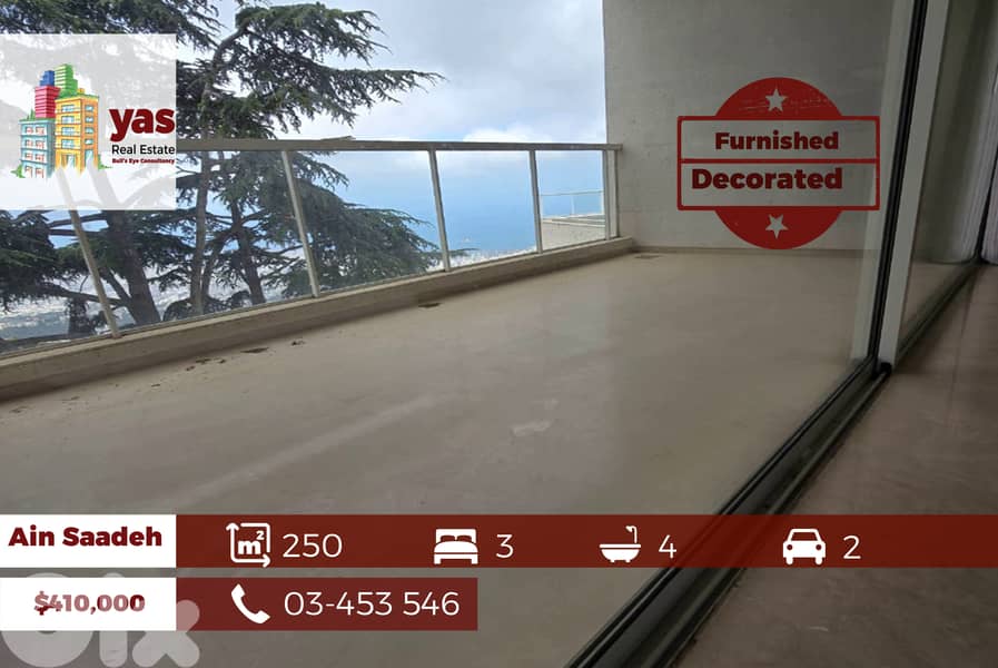 Ain Saadeh 250m2 | Furnished | Calm Area | Prime Location | PA 0