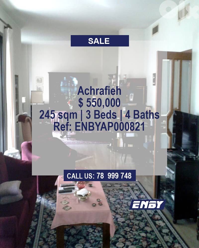 Apartment Sale in Achrafieh | Prime Location | Calm Neighborhood 0