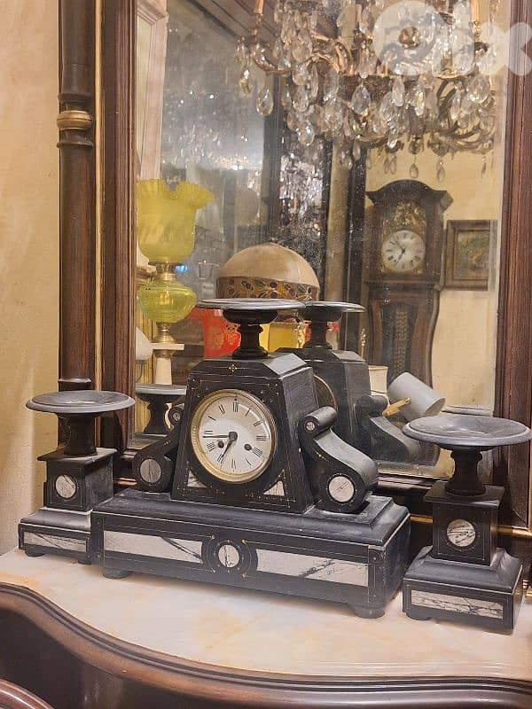 french marble clock set 0