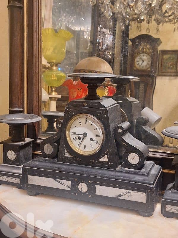 french marble clock set 3