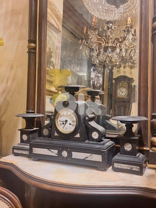 french marble clock set 4
