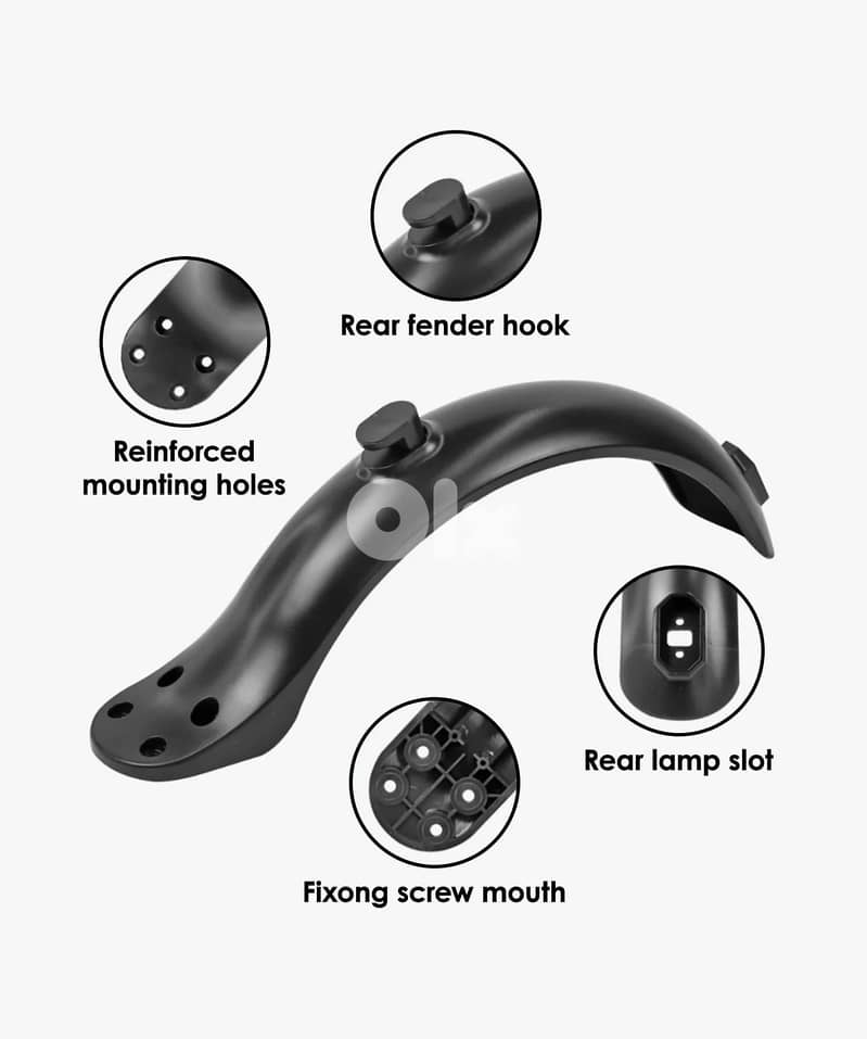Electric Scooter Rear Mudguard Black Fenders Bracket Scooter Parts 0