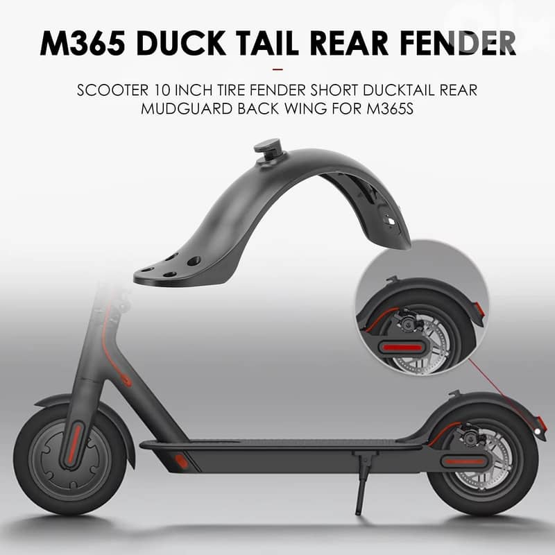 Electric Scooter Rear Mudguard Black Fenders Bracket Scooter Parts 2