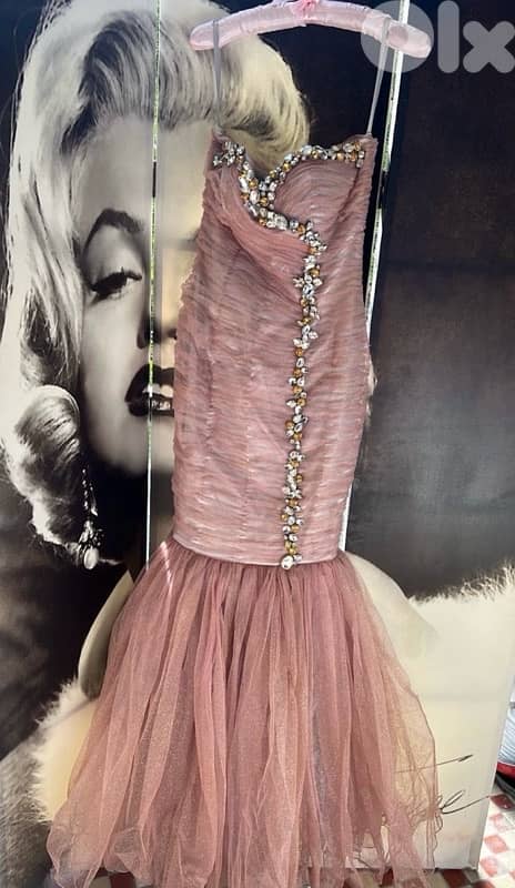 pink mermaid dress from (designer}فستان للمناسبات 0