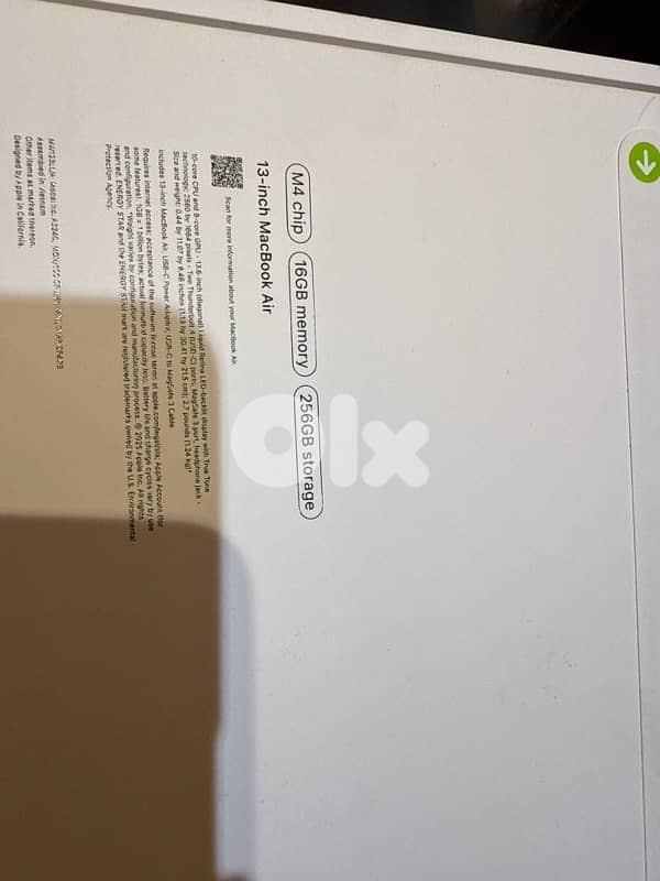 NEW MACBOOK AIR M4 16GB MEMORY 256 GB STORAGE 2